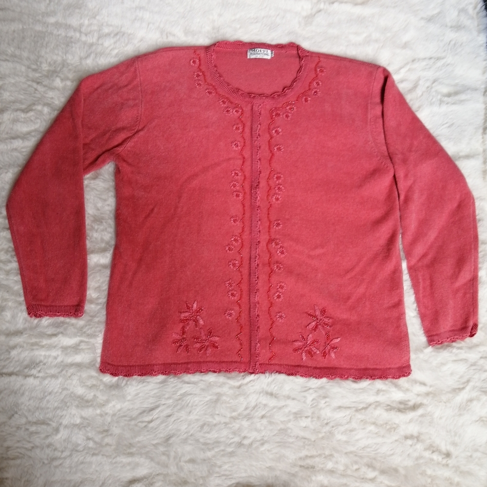 Vintage Moffi International Embroidered Cardigan